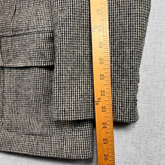 VTG Braebrook Wool Houndstooth Sport Coat Blazer Women 16 Gray Elbow Patch Prep - Picture 12 of 14